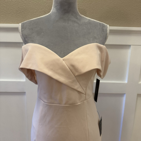 NWT Lulus Song of Love Blush Pink Maxi Dress Sz:M Off the Shoulder Side Slit - Picture 11 of 13